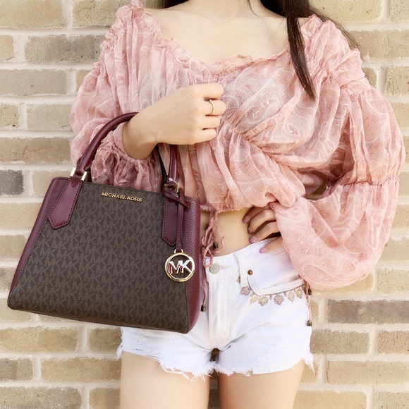 Gaby’sBags👜💕- Michael Kors Satchel brown Merlot - Picture 2 of 5